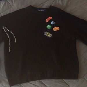 Oversized patch sweater